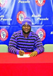 Dqmarcus Shaw signed with the East Carolina Pirates in Greenville, NC on Wednesday morning. He played two years for Itawamba Community College. In his two years at Itawamba he helped the Indians to two winning seasons. Shaw started at offensive tackle for the Indians. Due to his major, Physical Science, he chose to go to ECU because he felt that ECU would be his best choice to further his education.  He is the son of Dovis and Thelma Shaw.  Photo provided