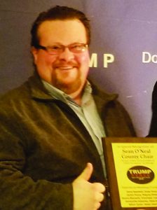 During the Trump Thank Y’all Tour, Sean O’Neal received a plaque honoring his role during the 2015 presidential election as Panola County Trump Campaign Co-Chair. 